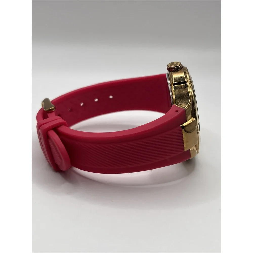 Tommy Hilfiger Women's Quartz Gold Watch Pink Silicone‎ Band- New Battery